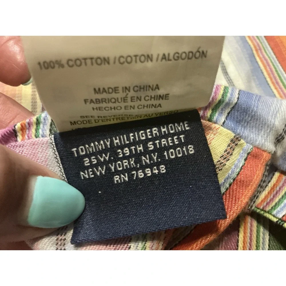 Pair Of Rainbow Striped Pastel Tommy Hilfiger STANDARD Pillow Shams